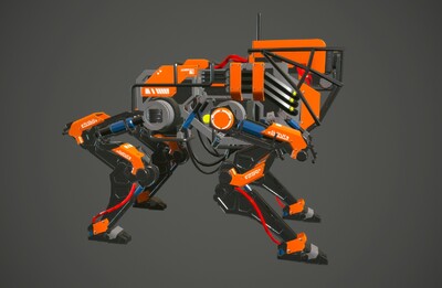 次世代 四足机器人 科幻仿真机器人_marian作品_动物机器动物_cg模型