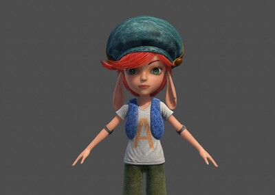 卡通角色 卡通女孩 可爱女孩_zhoushenghui作品_人物孩子-女_cg模型网