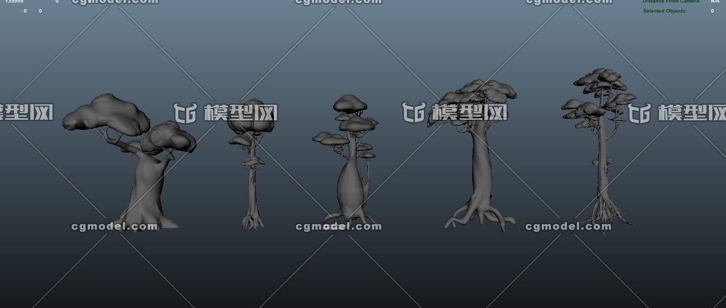 动画树木 卡通树模型-树木模型库-Maya(.ma/.mb)模型下载-cg模型网