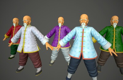 唐福禄 多种纹理 次世代 老师傅  国风老师傅  功夫  老人