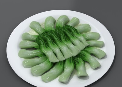 配景 中国菜  青菜 白菜 炒菜心 小白菜 美食 食物 菜肴 虚拟 现实