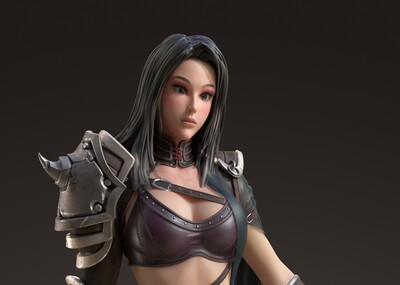 現代穿盔甲的美女武士_solideraa作品_人物女人_cg模型網