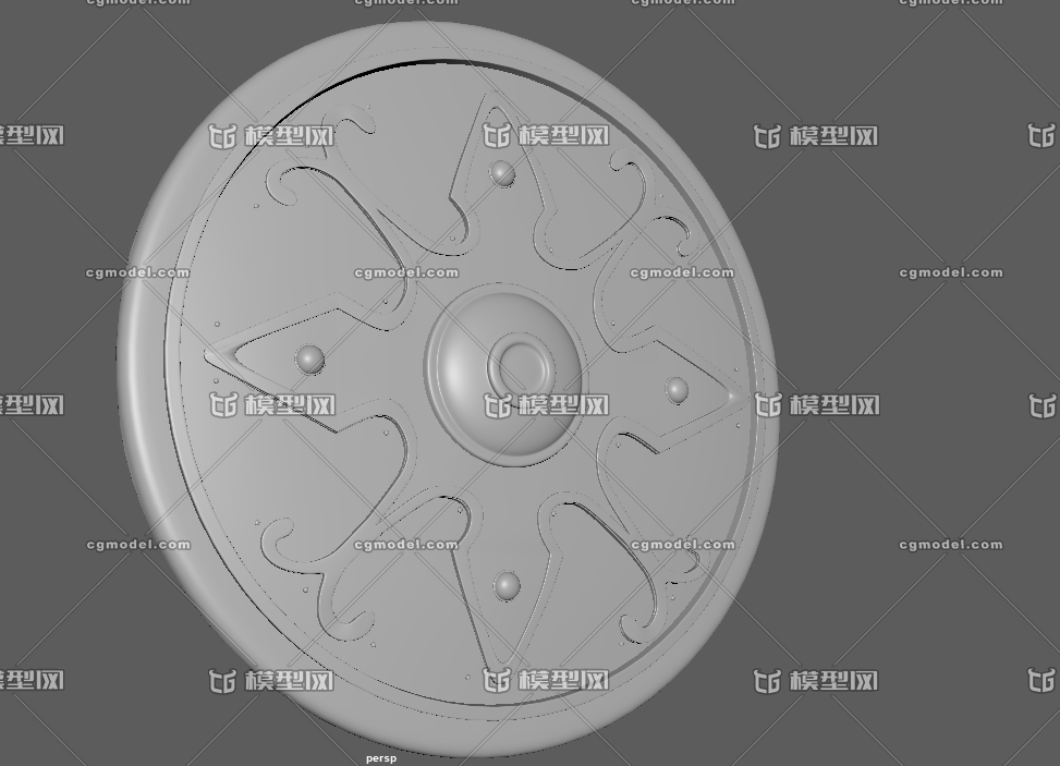 古代制式圆盾模型-冷兵器模型库-Maya(.ma/.mb)模型下载-cg模型网