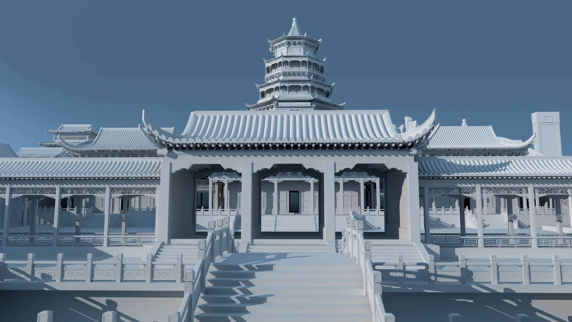 颐和园建筑素模_monnkkhkhh作品_场景/空间/建筑_cg模型网