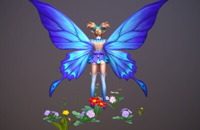 pbr 精美 花神  蝴蝶精灵【有动画】 蝴蝶女 花仙子