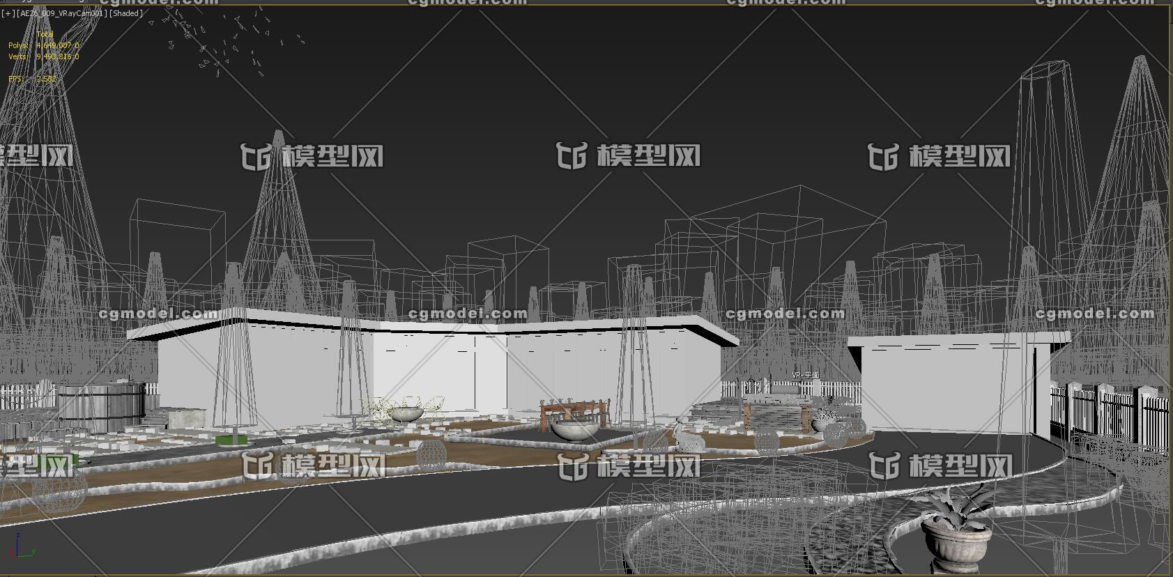 国外别墅2020年室外全模VR度假村园林树木艺术馆模型效果图模型-私人住宅模型库-3ds Max(.max)模型下载-cg模型网