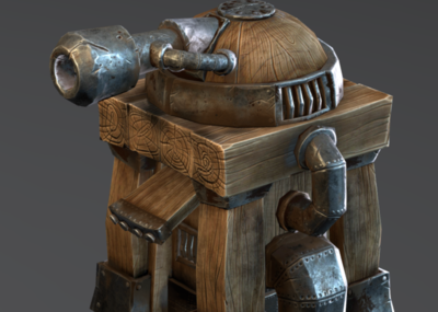 次时代 pbr 木质 炮台 塔防 大炮 防御塔