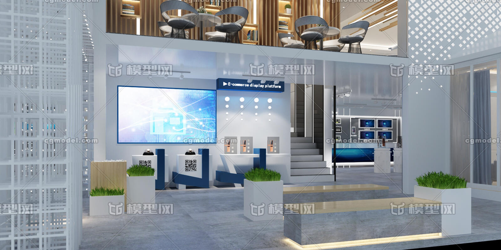 企业智能家居体验展厅设计3d max模型展览展示设计素材模型-房产家居模型库-3ds Max(.max)模型下载-cg模型网