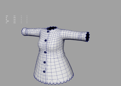 卡通女性连衣裙 未塌陷,方便二次编辑  提供的是maya2019以及obj 格式