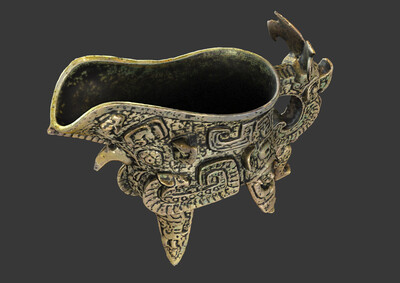 pbr次世代 酒樽酒爵 盛酒器皿 青铜器 酒杯 商代古董 出土文物 西周