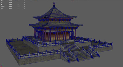 古代建筑 建筑 寺庙 房子 古代房子 楼阁模型-历史建筑模型库-Maya(.ma/.mb)模型下载-cg模型网