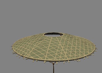 大侠斗笠 武侠斗笠 古装斗笠 古代斗笠 斗笠 防晒雨具模型-穿戴服饰