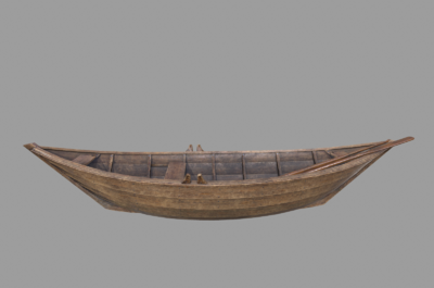 245 pbr次世代 木船 小船 渔船 舟 小舟 桨 划船 渔民 水上 捕鱼 钓鱼