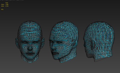 科技人头 机械人头 电路人头 人头形电路板 电子头