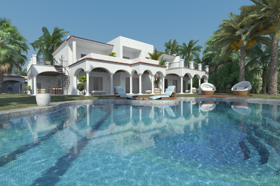 3dmax国外全模别墅vr4.3渲染度假村私人会所海景房写实模型效果图