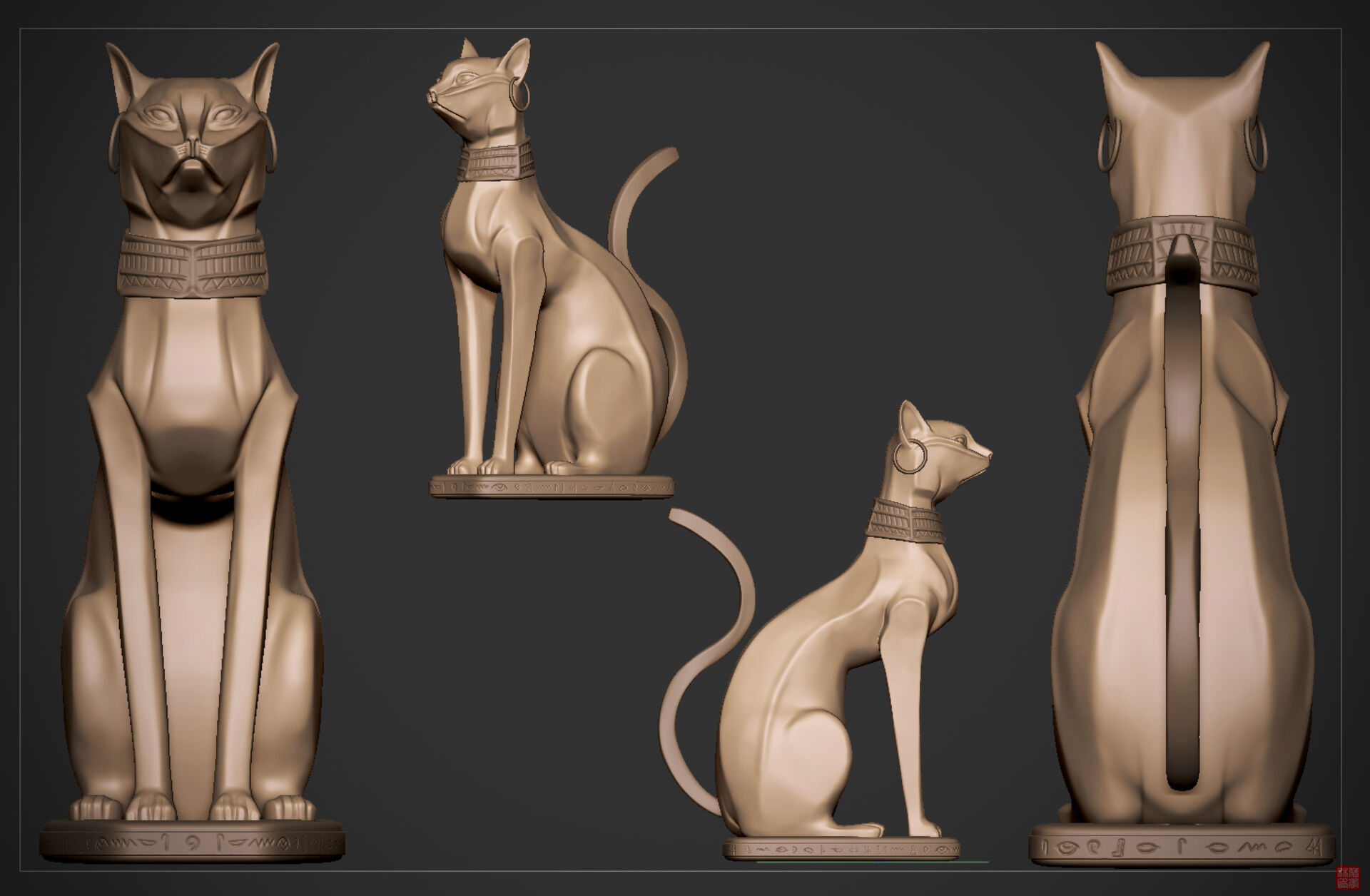 没想到效果还可以,就继续做完了,顺便做成了古埃及神话中猫神贝斯特的