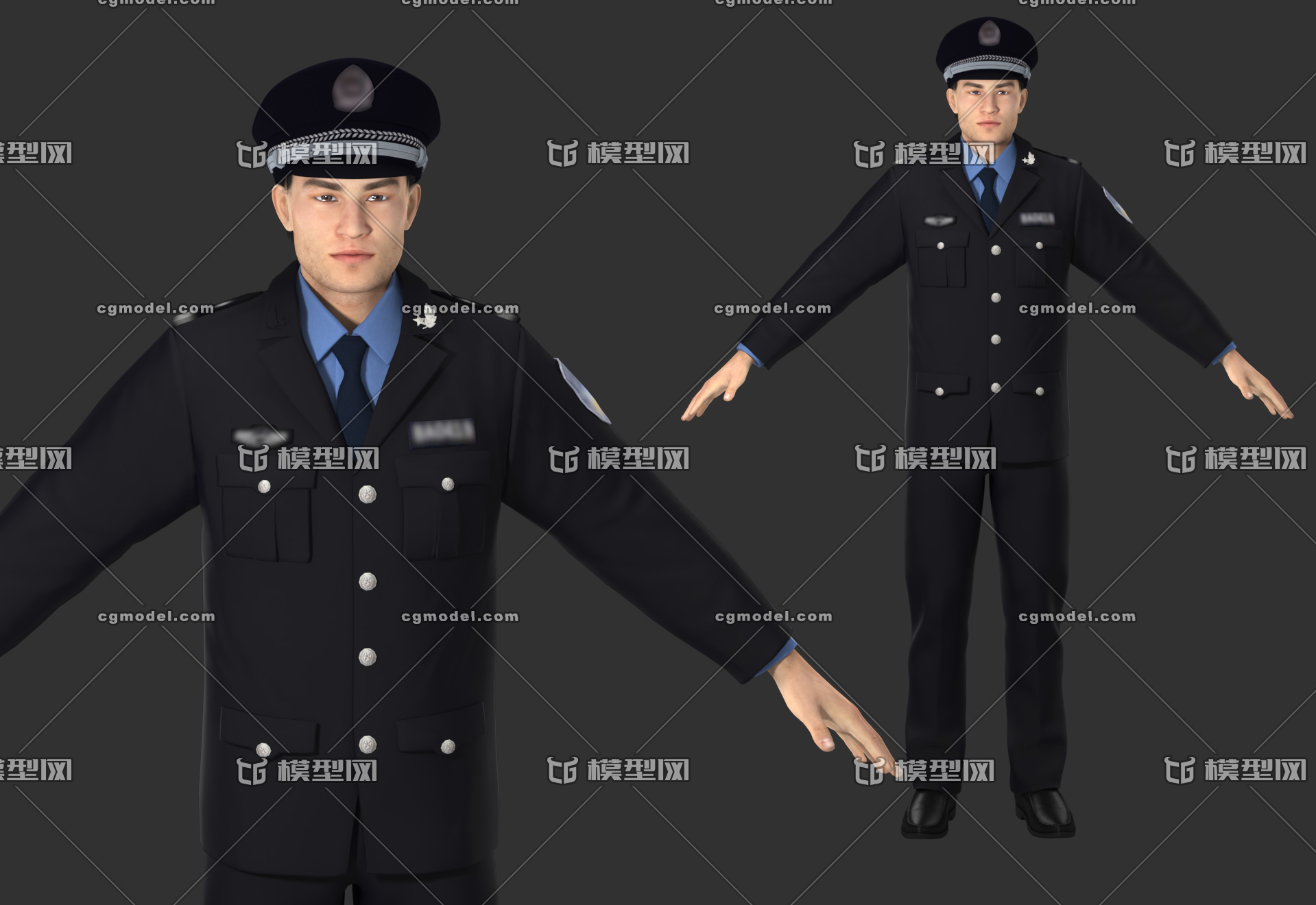 写实警察冬装(原创 交警 警服 男警察 公安 巡警 特警 保安 公务员