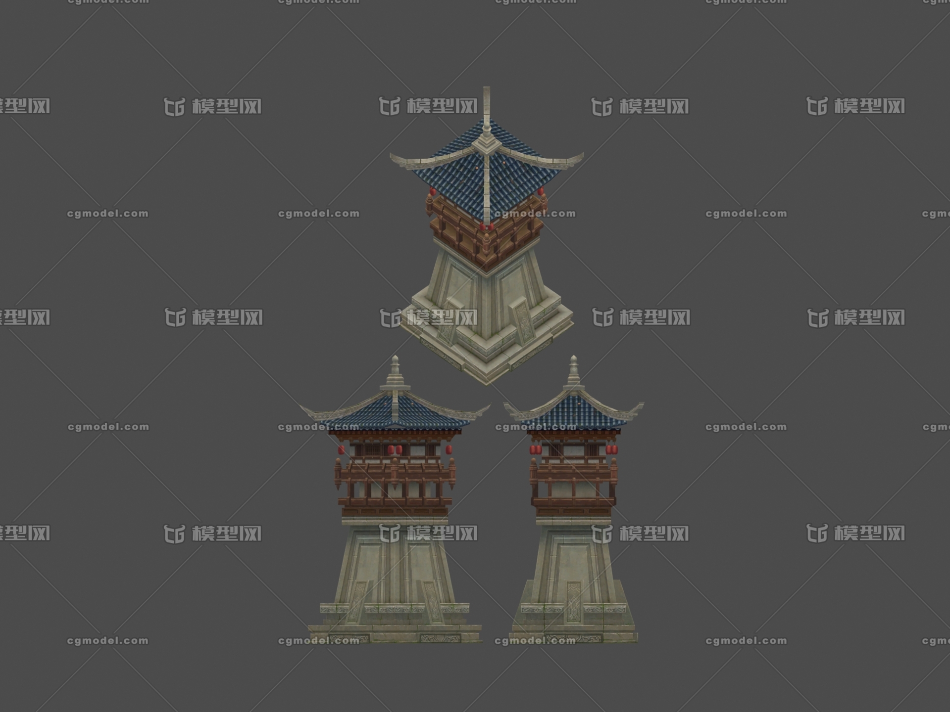 高台 瞭望塔模型-古代场景模型库-3ds Max(.max)模型下载-cg模型网