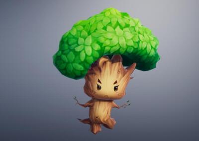 卡通树人格鲁特树妖精灵森林之子
