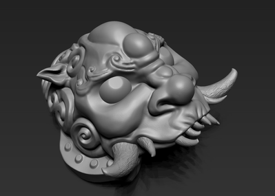 古代狮头霸气肩甲高模zbrush无分级