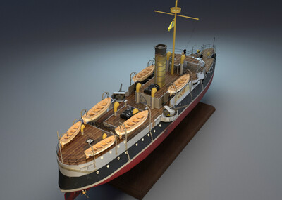 师平远号铁甲舰 平远舰 北_spikegao作品_船艇古代船/仿古船_cg模型网