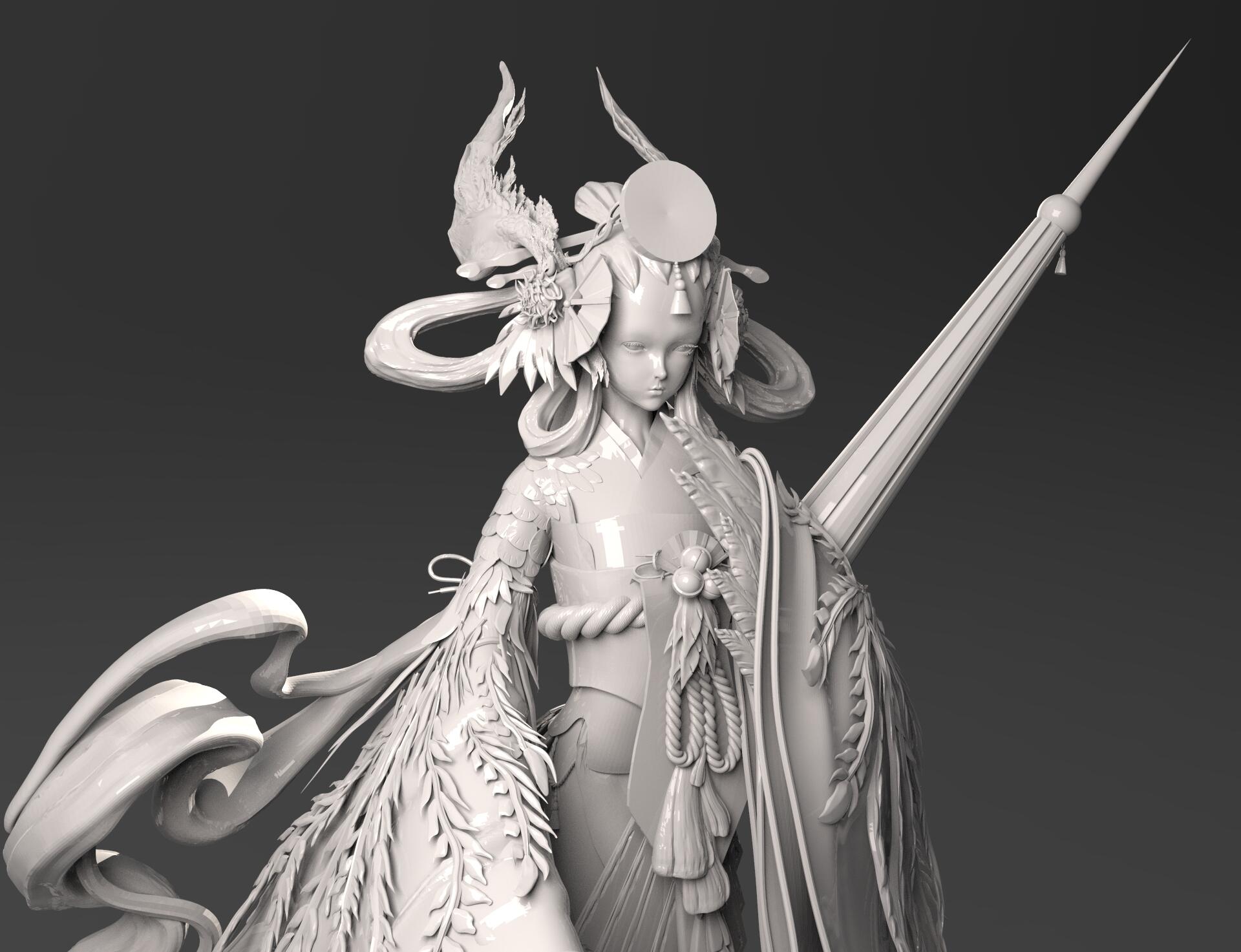 姑获鸟 金銮鹤羽模型 - 角色/人物/生物 - 作品模型 - cg模型网