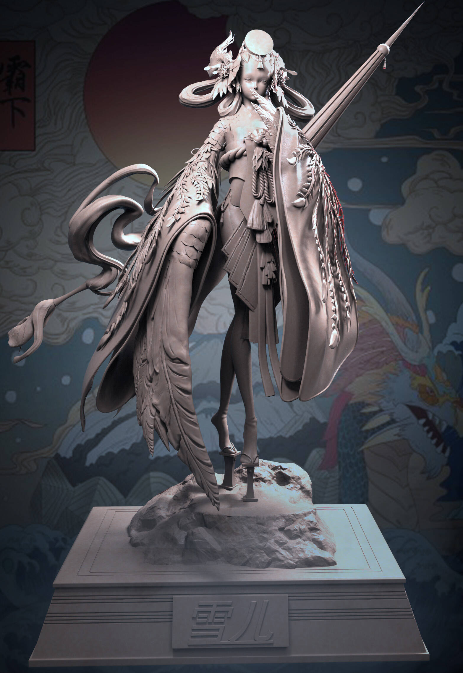 姑获鸟 金銮鹤羽模型 - 角色/人物/生物 - 作品模型 - cg模型网