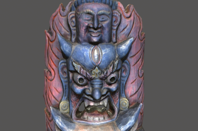 267 pbr次世代 面具 巫婆 巫医 傩面具 鬼面具 不动明王 木刻 木雕