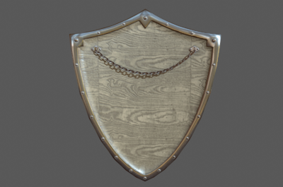 272 pbr次世代 骷髅盾牌 恶魔 骑士 黄金 欧洲西方 中世纪 武器 冷