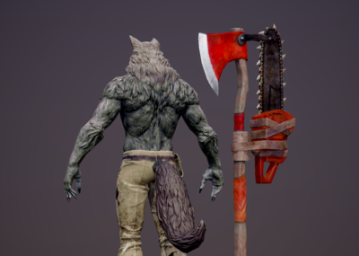 次世代 pbr 狼人 狼王 狼妖 狼族 人形野兽 人形怪 兽人 电锯惊魂