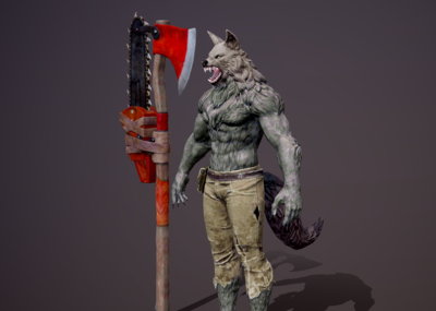 次世代 pbr 狼人 狼王 狼妖 狼族 人形野兽 人形怪 兽人 电锯惊魂