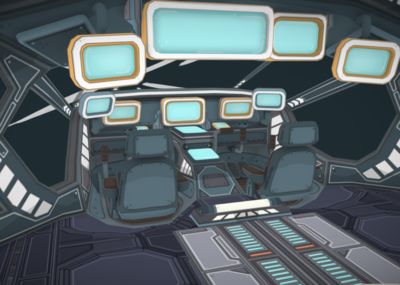 手绘 卡通 q版 飞船内部 驾驶舱_xaa1108作品_飞机/航空器宇宙飞船_cg