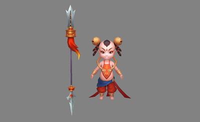 哪吒三太子 火尖枪 红孩儿 中式 古代 神话 婴儿 肚兜儿童