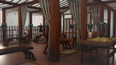 古代军事军帐三国军帐祝主将帐篷模型-历史建筑模型库-Cinema 4D(.c4d)模型下载-cg模型网