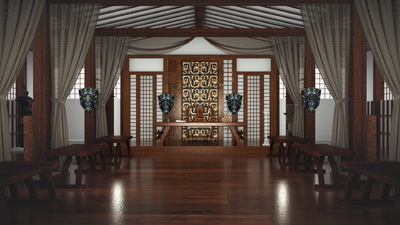 古代军事军帐三国军帐祝主将帐篷模型-历史建筑模型库-Cinema 4D(.c4d)模型下载-cg模型网