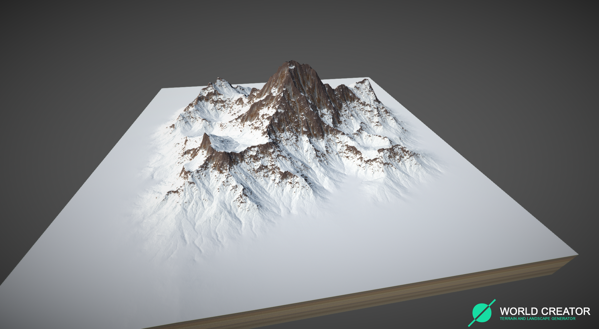 world creator制作雪山模型效果图