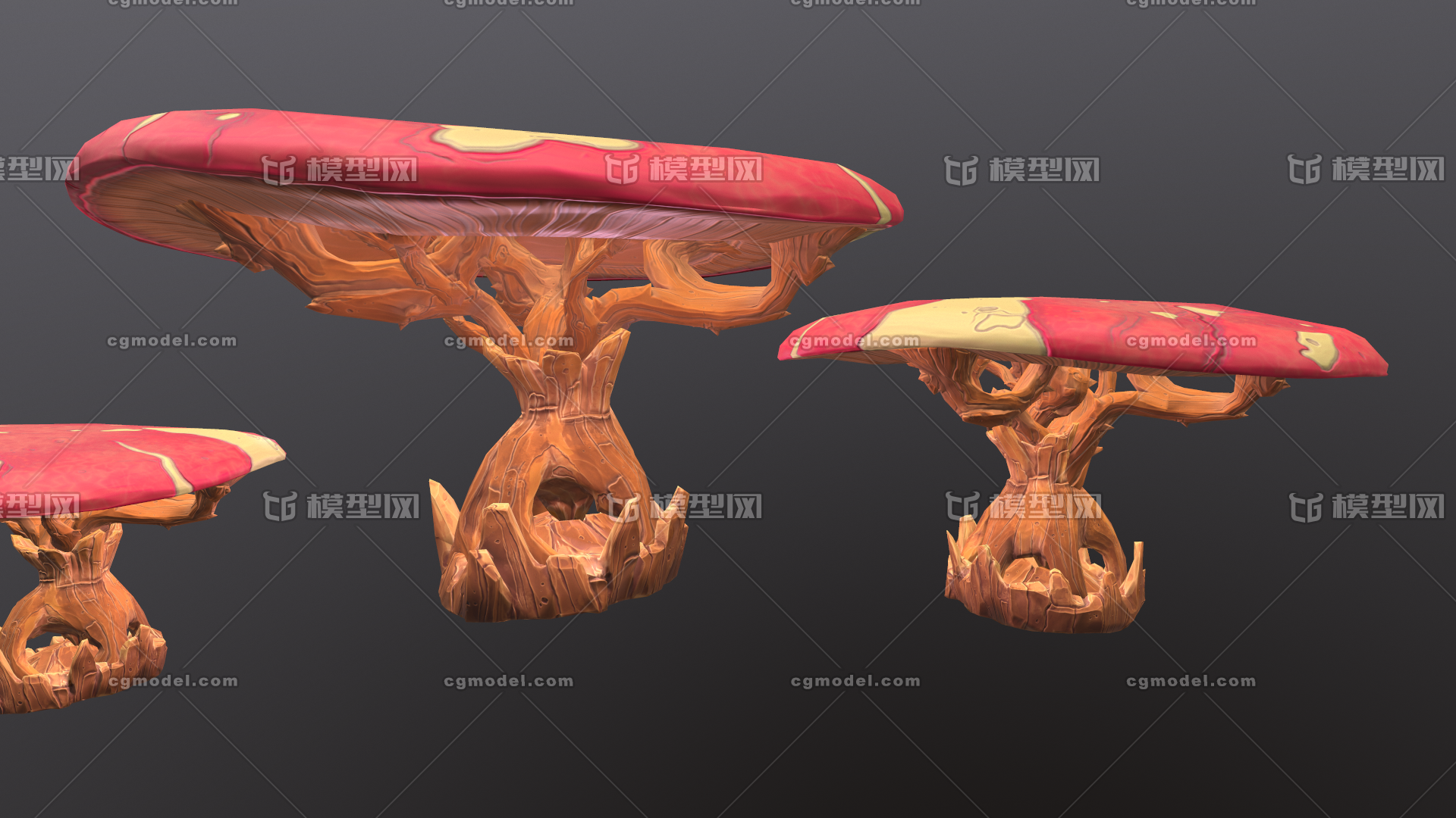 次世代 PBR低模蘑菇 灵芝 花菇 毒蘑_island2008作品_场景场景部件_cg模型网