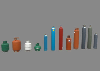液化气罐 氧气瓶 _多边形基地作品_机械/器械工业设备_cg模型网
