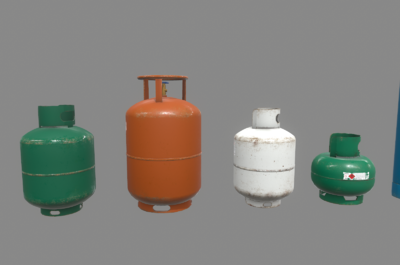 液化气罐 氧气瓶 _多边形基地作品_机械/器械工业设备_cg模型网