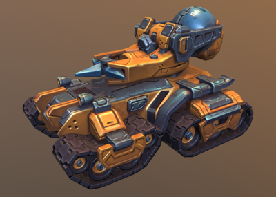 次时代卡通手绘坦克大炮装甲车