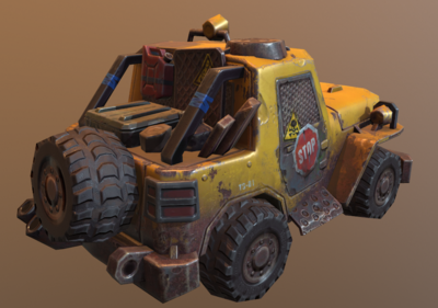 次时代 pbr 卡通 q版 吉普车 越野车 装甲车 末日战车