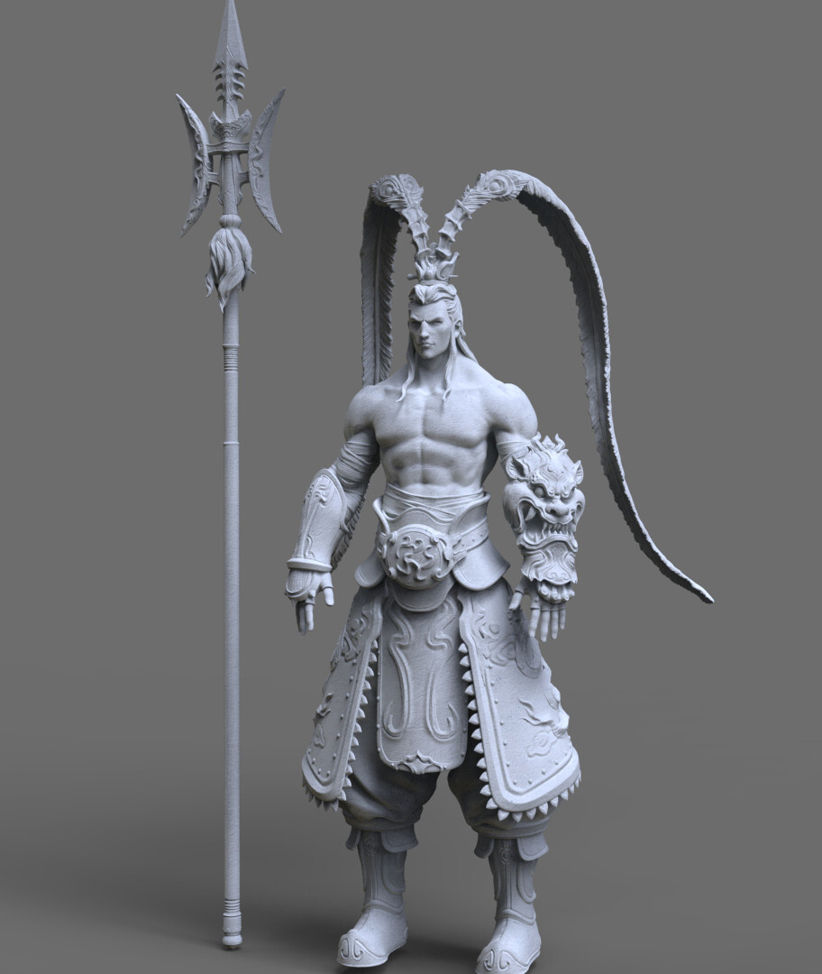 吕布_小松儿作品_角色/人物/生物_cg模型网