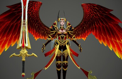 pbr 次世代  火凤凰  天使战神   浴火天使 angel