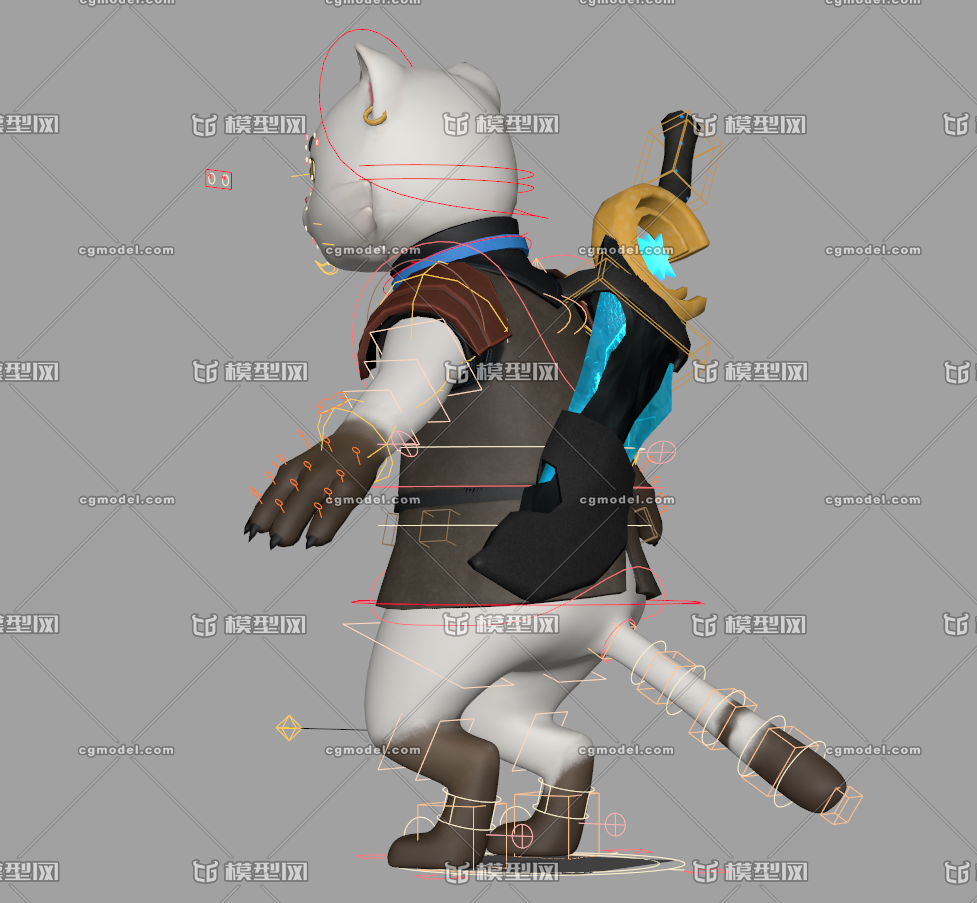 Maya高级表情绑定卡通猫人花猫白猫q版猫模型 Cg模型网 Cgmodel 三维设计师交流互动平台 专注多品类3d模型下载 原创作品分享 软件学习