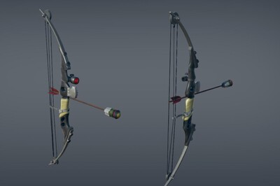 卡通 弓箭 科幻风 爆炸箭头 手绘纹理 现代武器