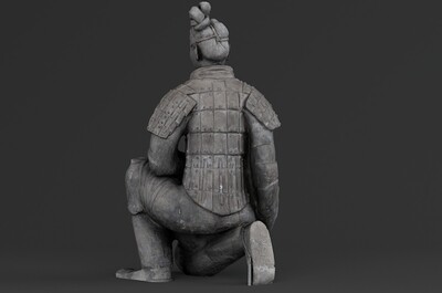 秦始皇兵马俑 之 跪姿弓箭手佣 (真实原件扫描)