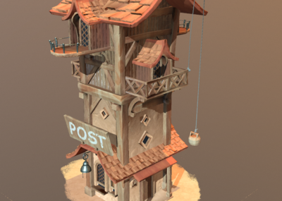 次时代 pbr 邮局 邮政 驿站 送信_xaa1108作品_建筑公共设施_cg模型网