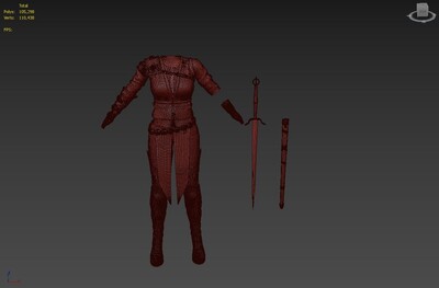 pbr次世代 女战士盔甲 女性铠甲 轻甲 女盗贼 女刺客 古代盔甲 护甲