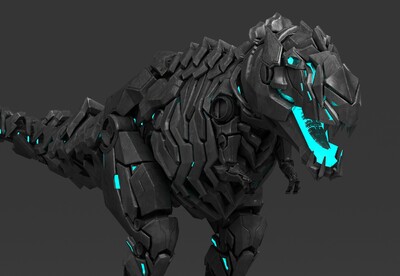 写实 机械恐龙  雷克斯暴龙坐骑  次世代风格 机器恐龙