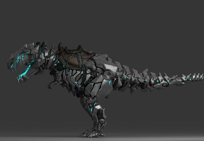 写实 机械恐龙  雷克斯暴龙坐骑  次世代风格 机器恐龙